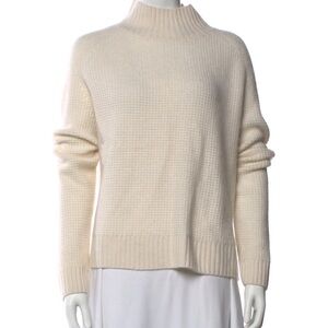Cashmere Waffle Turtleneck in Soft White